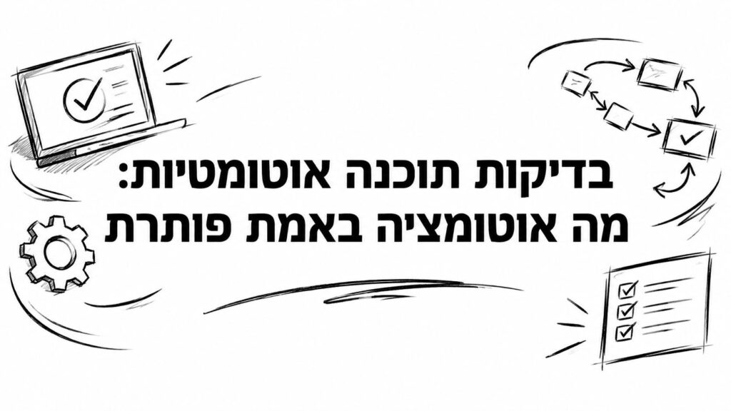 בדיקות תוכנה אוטומטיות: מה אוטומציה באמת פותרת